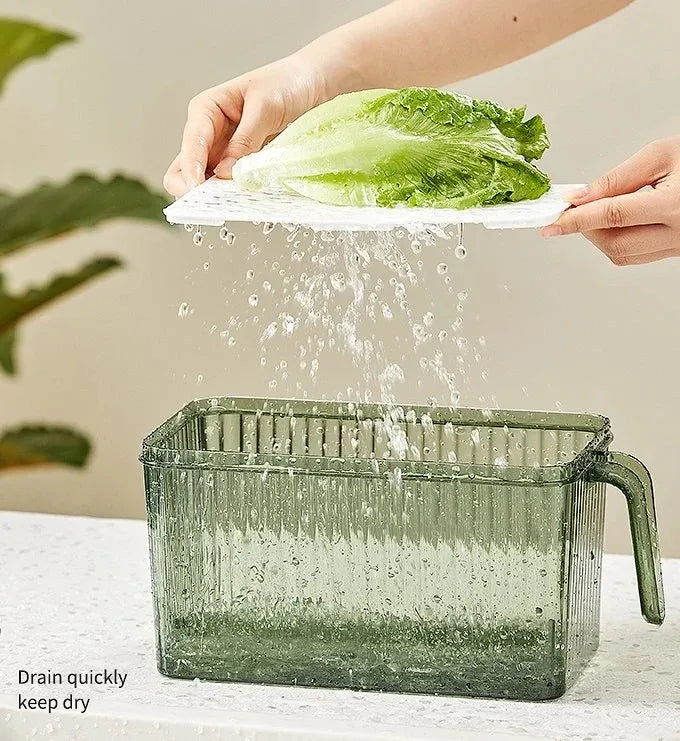 Plastic Fridge Organizer with Freshness Timer Lid