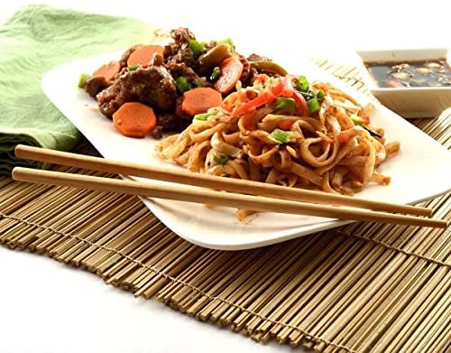 Pack of 10 Pairs - Reusable Chinese Polished Natural Bamboo Lightweight Wooden Chopsticks for Eating & Cooking My Store