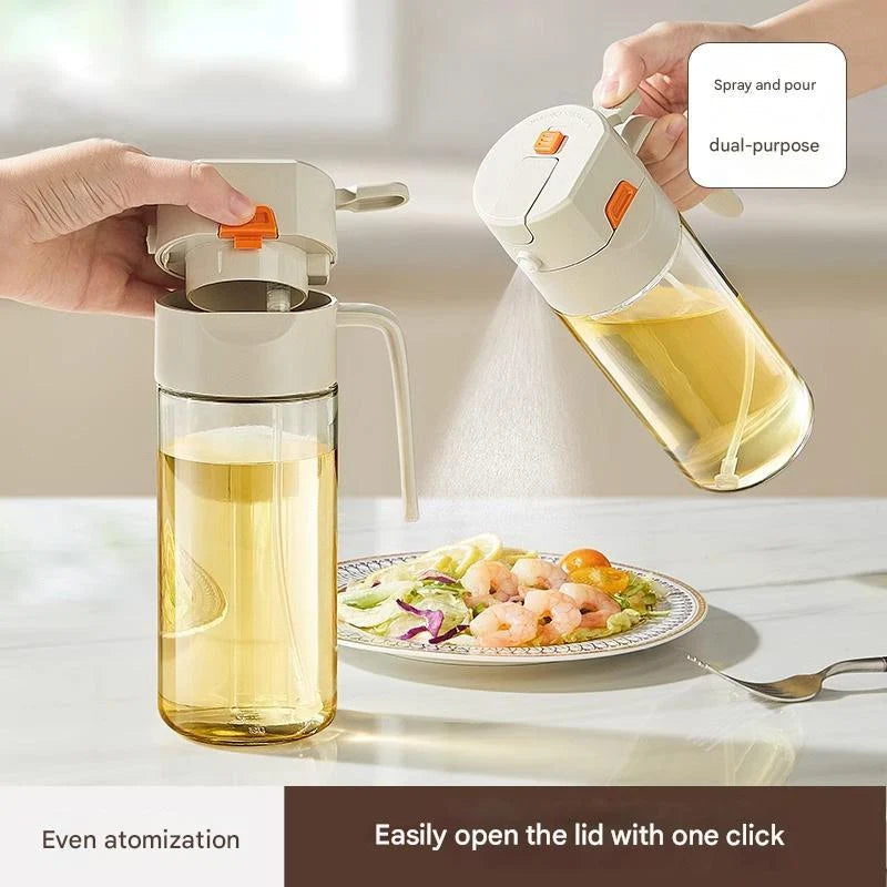580ml 2in1 Oil Dispenser & Sprayer | Glass Oil Bottle