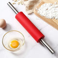 Non-Stick Silicone Rolling Pin with Steel Handle, 17 Inch