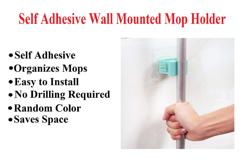 Random Color Self Adhesive Wall Mounted Mop Holder My Store