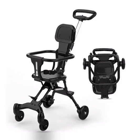 Baby Stroller, Foldable Four-wheeled Child Stroller, Lightly and easly Foldable Child Stroller, Suitable For 1-5 Years Old High Landscape Auxiliary Baby Artifact - Techmanistan