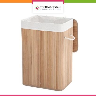 Bamboo Foldable Laundry Hamper - Techmanistan in Pakistan