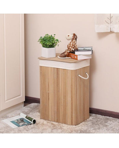 Bamboo Foldable Laundry Hamper - Techmanistan in Pakistan