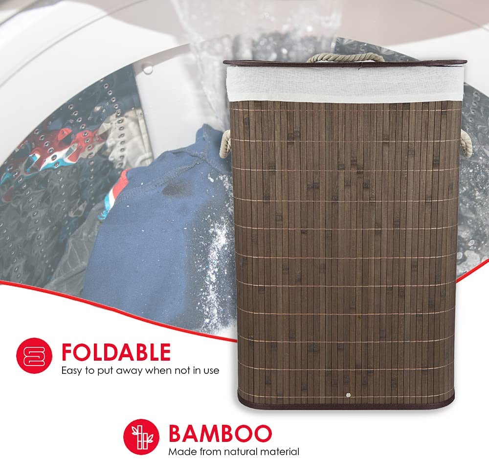 Bamboo Foldable Laundry Hamper - Techmanistan in Pakistan
