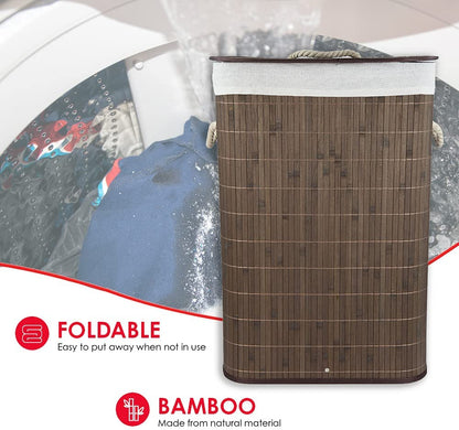 Bamboo Foldable Laundry Hamper - Techmanistan in Pakistan