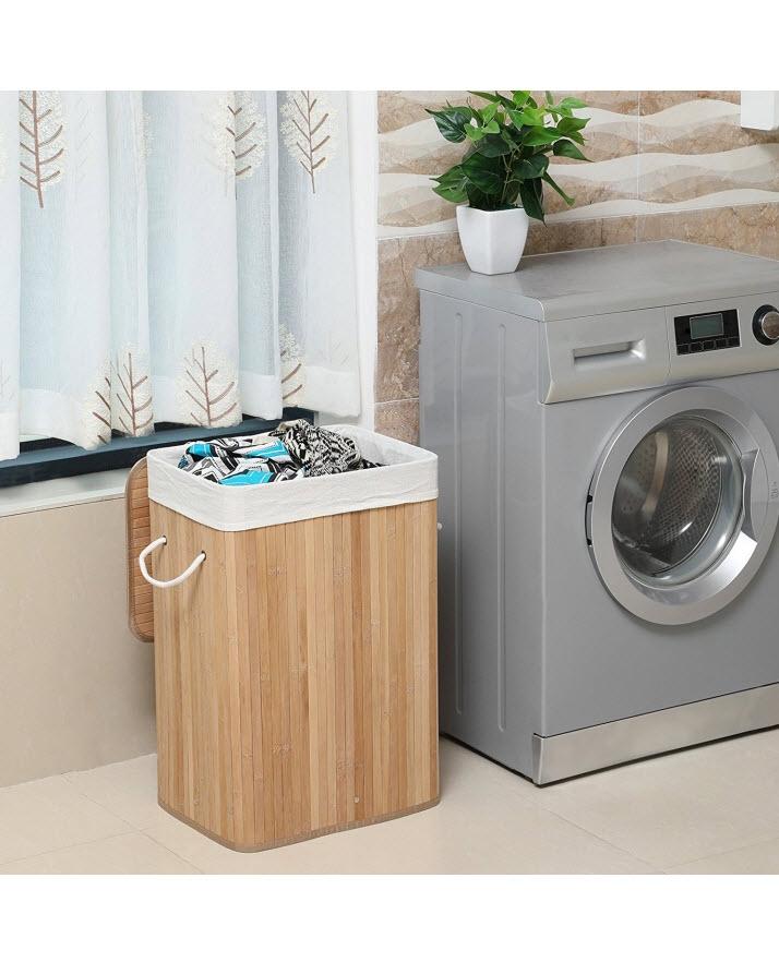 Bamboo Foldable Laundry Hamper - Techmanistan in Pakistan