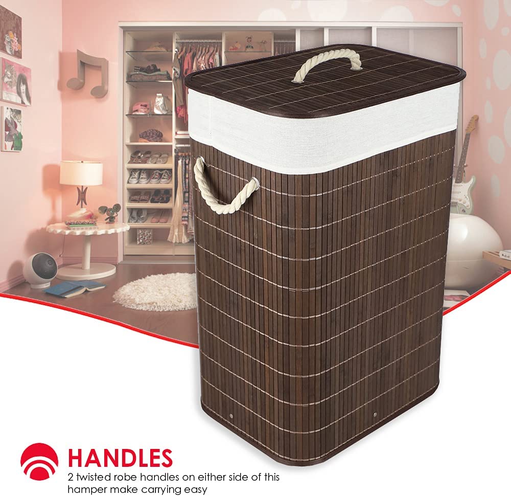 Bamboo Foldable Laundry Hamper - Techmanistan in Pakistan