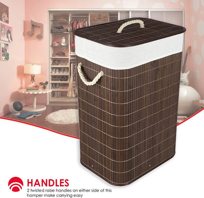 Bamboo Foldable Laundry Hamper - Techmanistan in Pakistan
