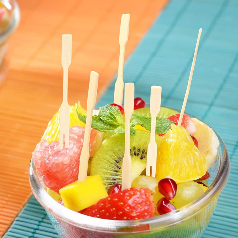 Bamboo Mini Tasting Forks Fruit Picks - Techmanistan in Pakistan