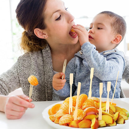 Bamboo Mini Tasting Forks Fruit Picks - Techmanistan in Pakistan