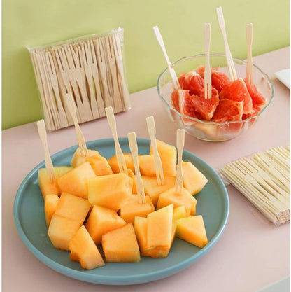 Bamboo Mini Tasting Forks Fruit Picks - Techmanistan in Pakistan
