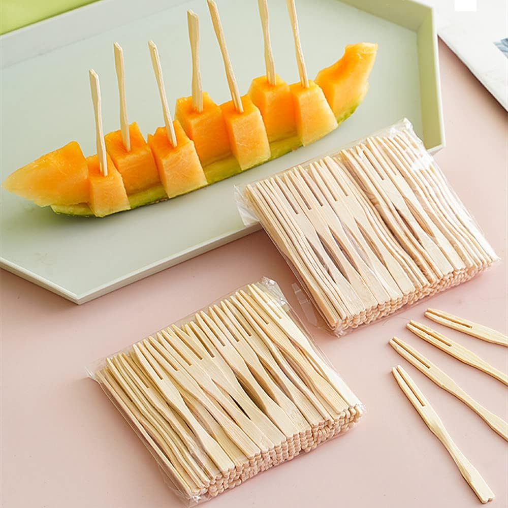 Bamboo Mini Tasting Forks Fruit Picks - Techmanistan in Pakistan