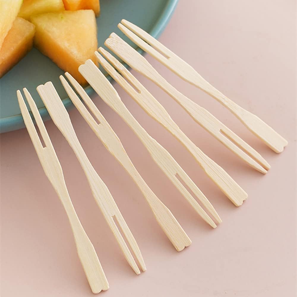 Bamboo Mini Tasting Forks Fruit Picks - Techmanistan in Pakistan