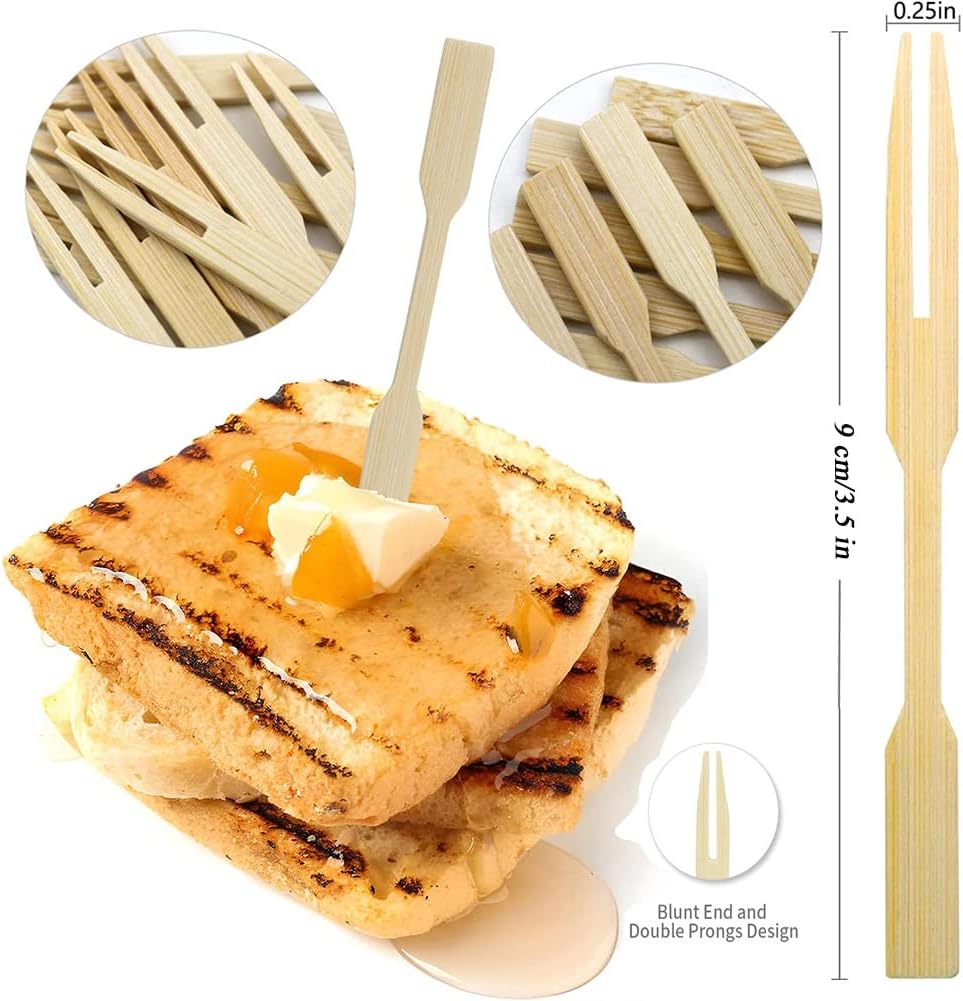 Bamboo Mini Tasting Forks Fruit Picks - Techmanistan in Pakistan