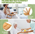 Bamboo Serving Tray with Folding Legs - Techmanistan in Pakistan
