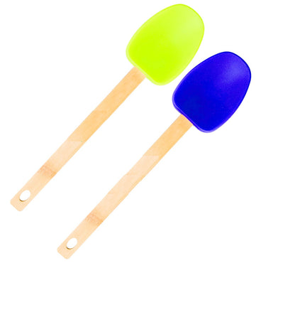 Wooden Handle Mini Silicone Spoonula/Spatula Spoon - Random Color My Store
