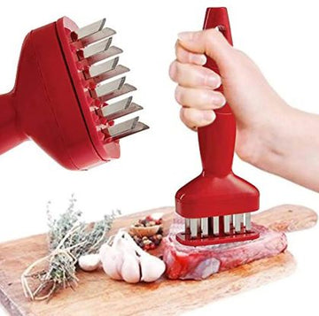 Mini Meat Tenderizer Spring-loaded Meat Tenderizer Meat Chopper w/ 12 Sharp Stainless Steel Blades Meat Chopper, Stainless Steel Blade Mini Meat Tenderizer