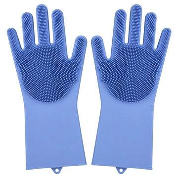Magic Silicone Dishwashing Gloves 2 in 1 Wash Scrubber Household Supplies, Kitchen Tools for Dish Cleaning, Car Wash - 1 Pair My Store