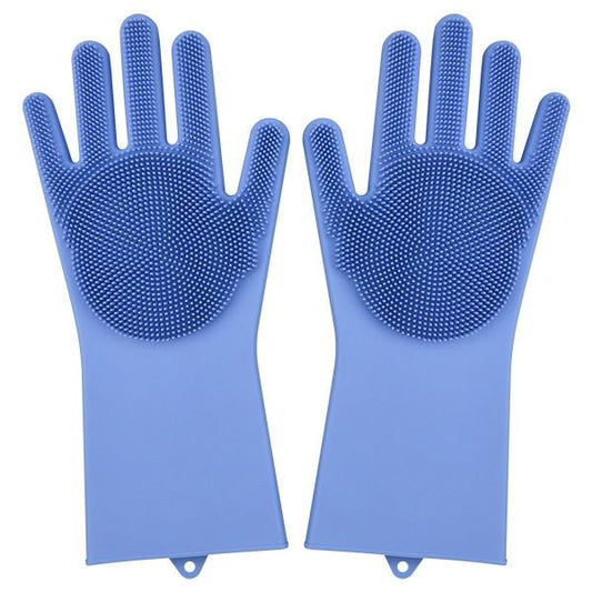 Magic Silicone Dishwashing Gloves 2 in 1 Wash Scrubber Household Supplies, Kitchen Tools for Dish Cleaning, Car Wash - 1 Pair My Store