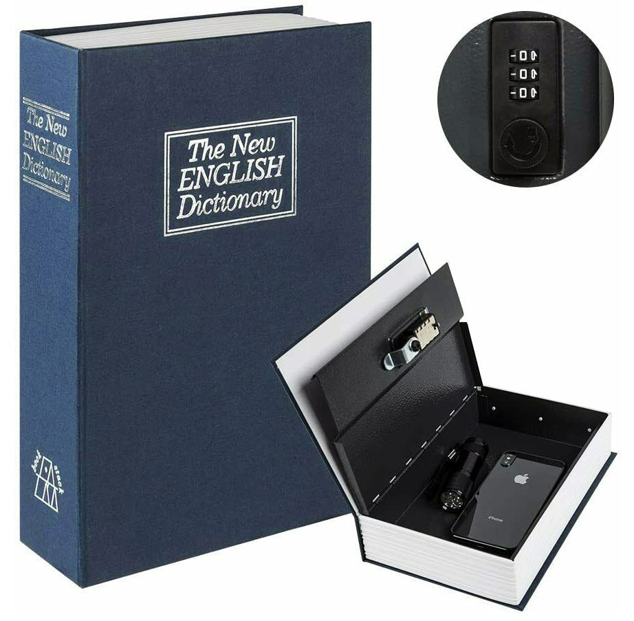 Dictionary Book Safe Storage Cash Money Jewelry Box Security Key Lock