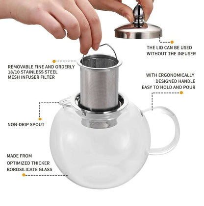 Borosilicate Glass Teapot Chai Kettle - Techmanistan in Pakistan