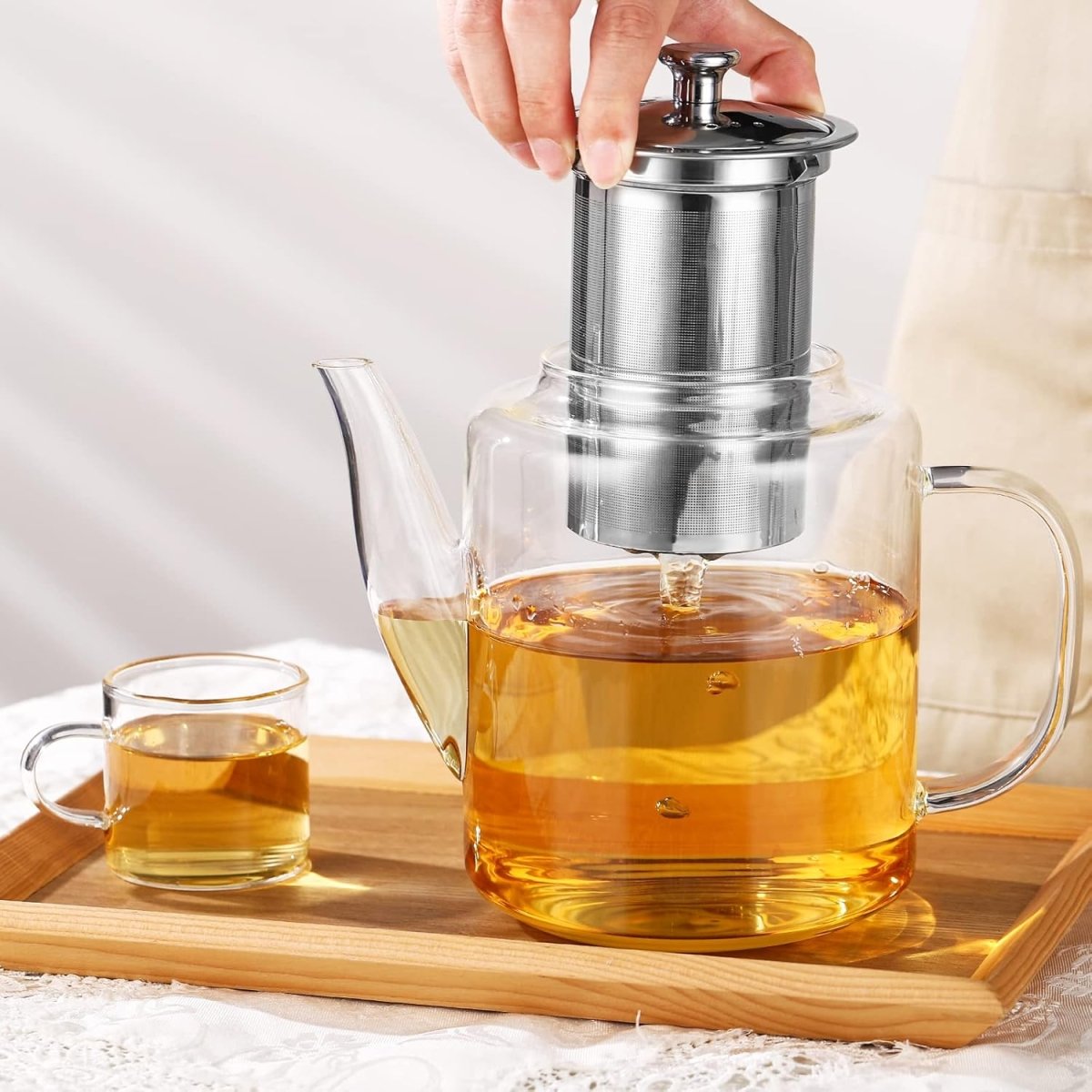 Borosilicate Glass Teapot with Stainless Steel Infuser - Techmanistan in Pakistan