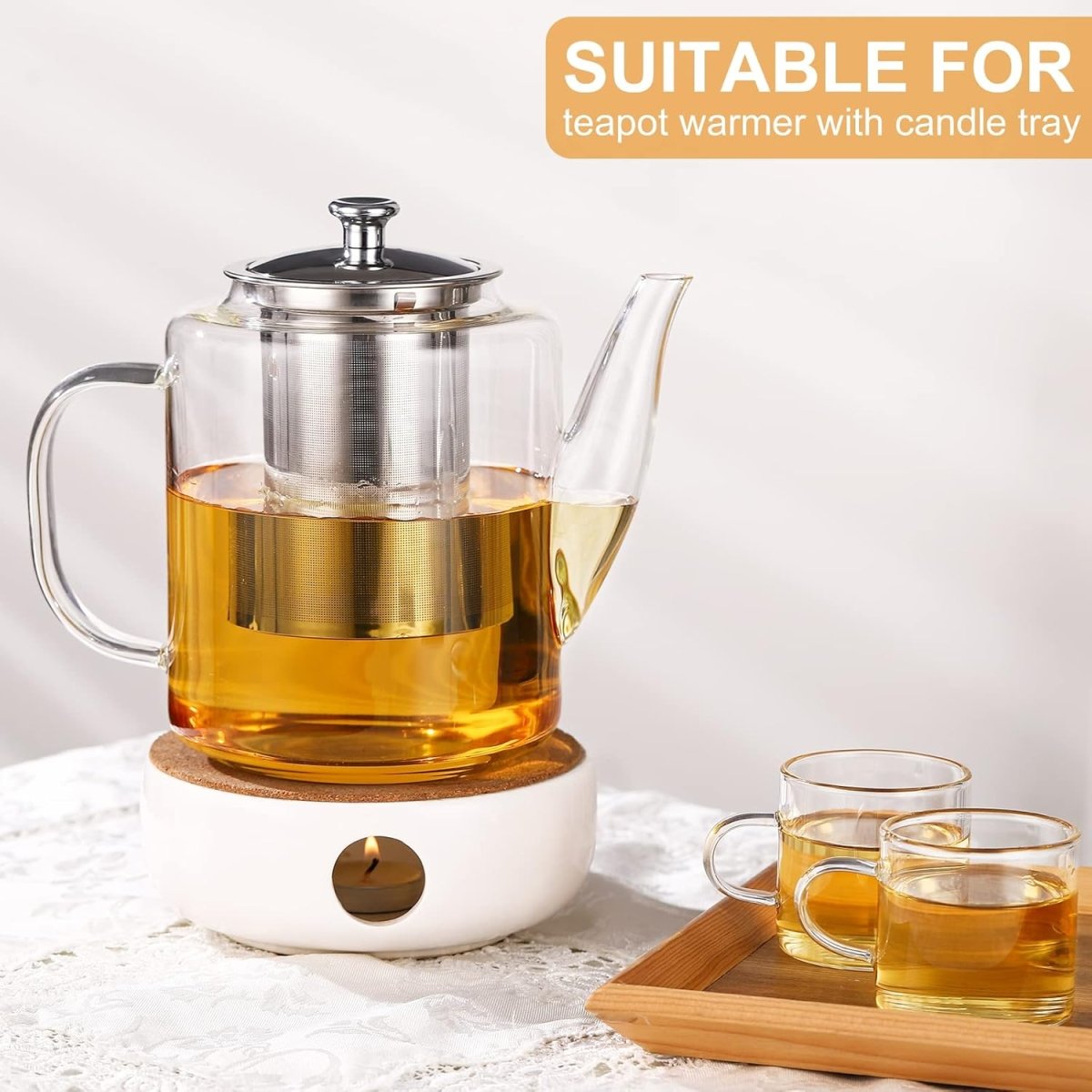Borosilicate Glass Teapot with Stainless Steel Infuser - Techmanistan in Pakistan
