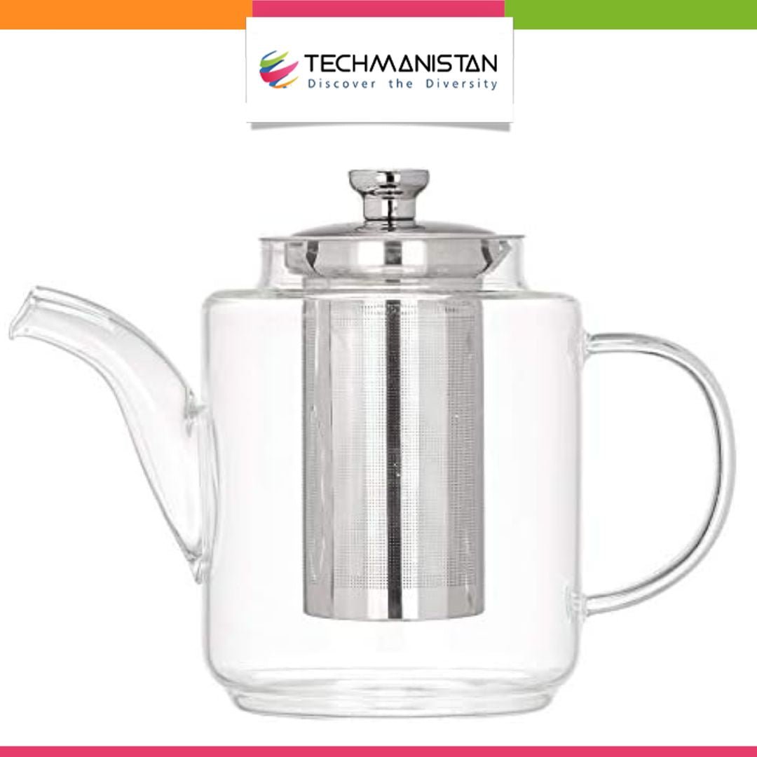 Borosilicate Glass Teapot with Stainless Steel Infuser - Techmanistan in Pakistan