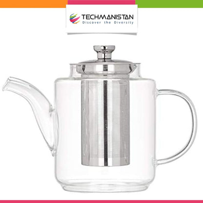 Borosilicate Glass Teapot with Stainless Steel Infuser - Techmanistan in Pakistan