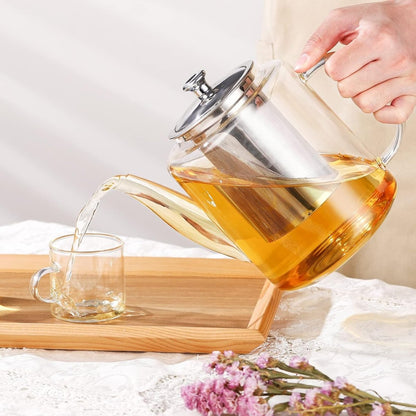 Borosilicate Glass Teapot with Stainless Steel Infuser - Techmanistan in Pakistan