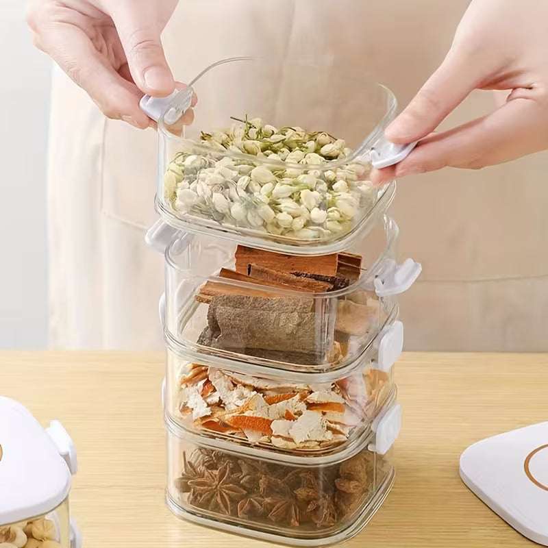 Transparent Tower Shaped Acrylic Storage Box with Removable Lid