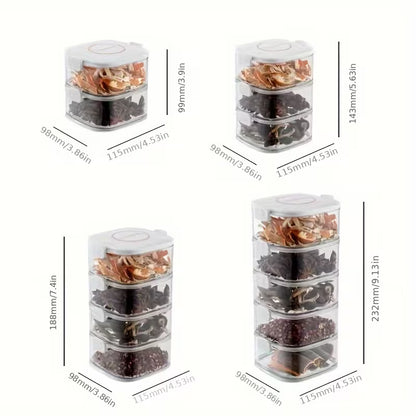 Transparent Tower Shaped Acrylic Storage Box with Removable Lid