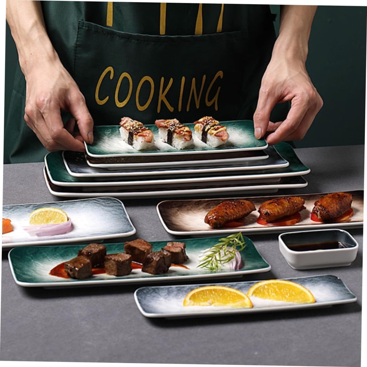 Brown Color Japanese Style Sushi Plate - Techmanistan in Pakistan