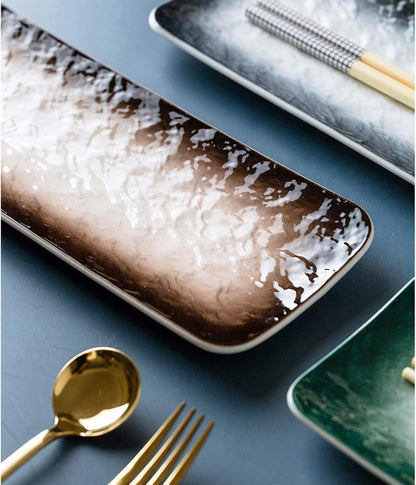 Brown Color Japanese Style Sushi Plate - Techmanistan in Pakistan