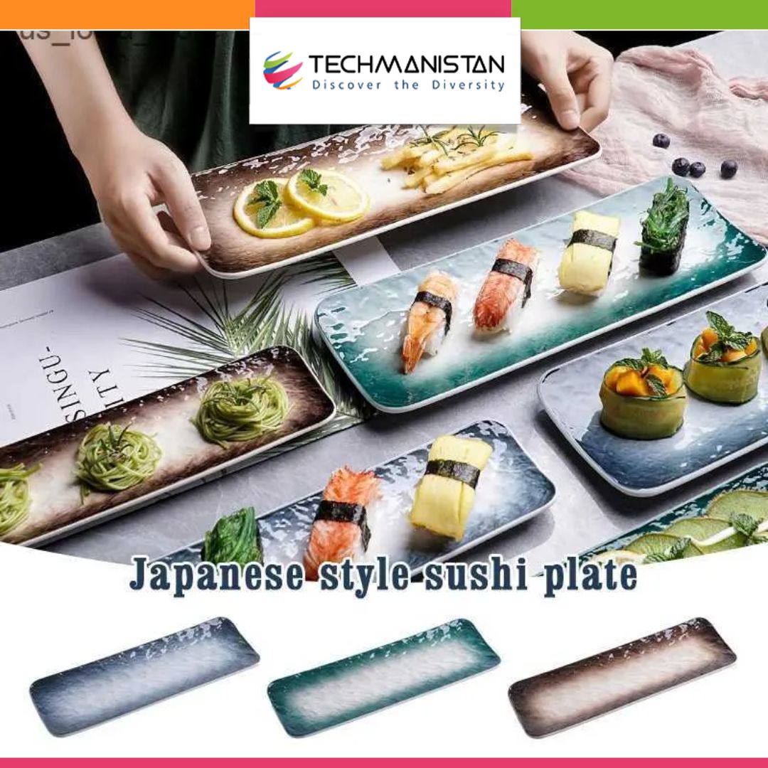 Brown Color Japanese Style Sushi Plate - Techmanistan in Pakistan