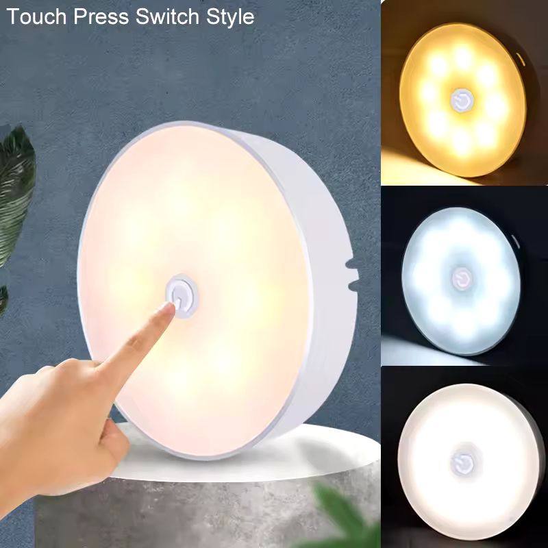 USB Rechargeable LED Night Light – Touch & Press Switch