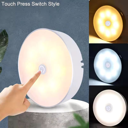 USB Rechargeable LED Night Light – Touch & Press Switch