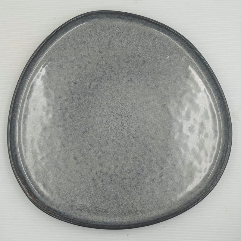 Grey Textured Ceramic Dinnerware – Bowl or Serving Plate