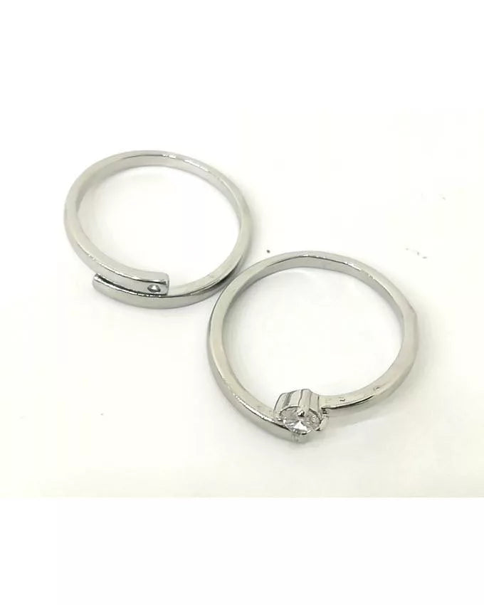 Pack Of 2 - Silver Plated Adjustable Rings for Women - Techmanistan