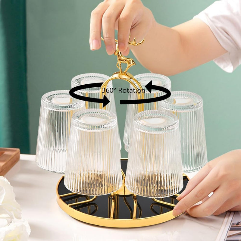 Rotating Bottle Drying Rack Glass Cup Holder Techmanistan