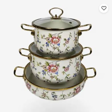 6pcs High Quality American Style Ceramic Enamel Pot With Lids Techmanistan