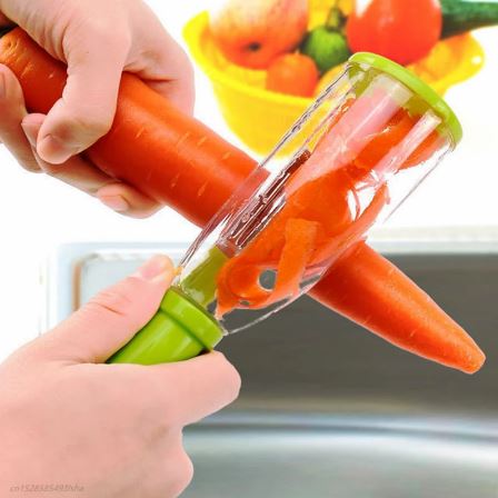 Random Color - Fruit Vegetable Peeler With Storage Cup, Store Fruit Peeler, Peeler With Storage Box, Storage Peeler, Smart Stainless Steel Peeler with ABS Container, Potato Peeler