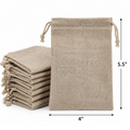 Natural Jute Drawstring Bags, Pack of 10