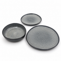 Grey Textured Ceramic Dinnerware – Bowl or Serving Plate