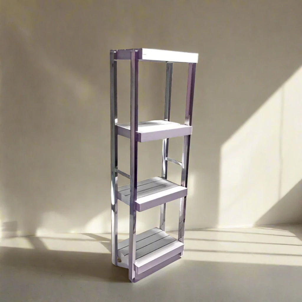 Heavy Duty Stainless Steel Rods Wooden Shelves Rack