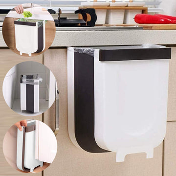 Collapsible Small Hanging Kitchen Trash Can for Kitchen, Mini Foldable Garbage Bin, Indoor Folding Waste Bin, Hanging Trash Holder for Cabinet Bathroom Bedroom Office Car My Store