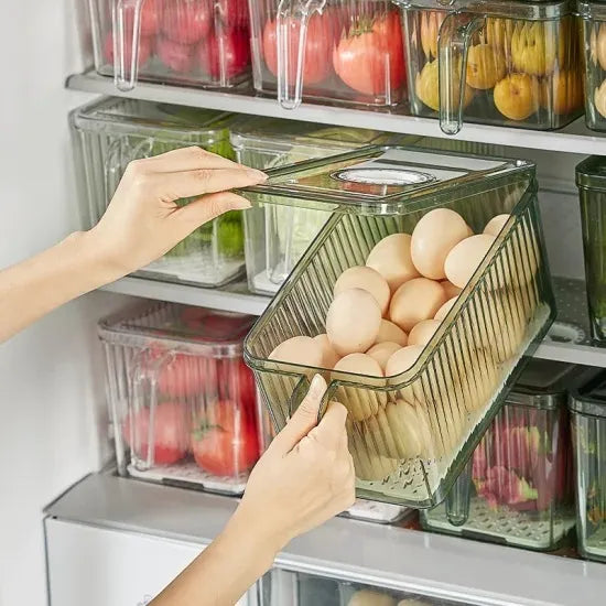 Plastic Fridge Organizer with Freshness Timer Lid