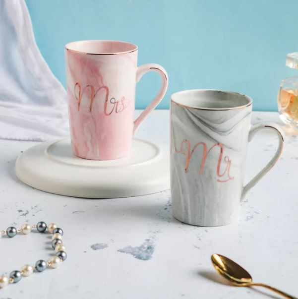 Mr. & Mrs. Marble Pattern Mug Techmanistan