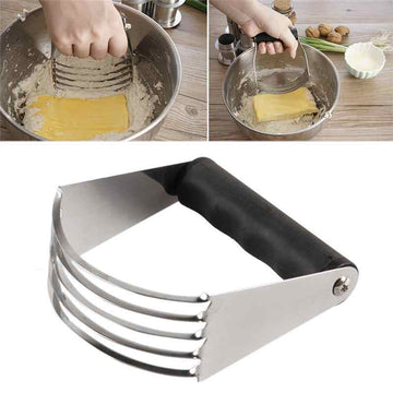 Stainless Steel Pastry Blender With Plastic Handle, Dough Blender, Pie Crust Biscuit Masher, Fryer